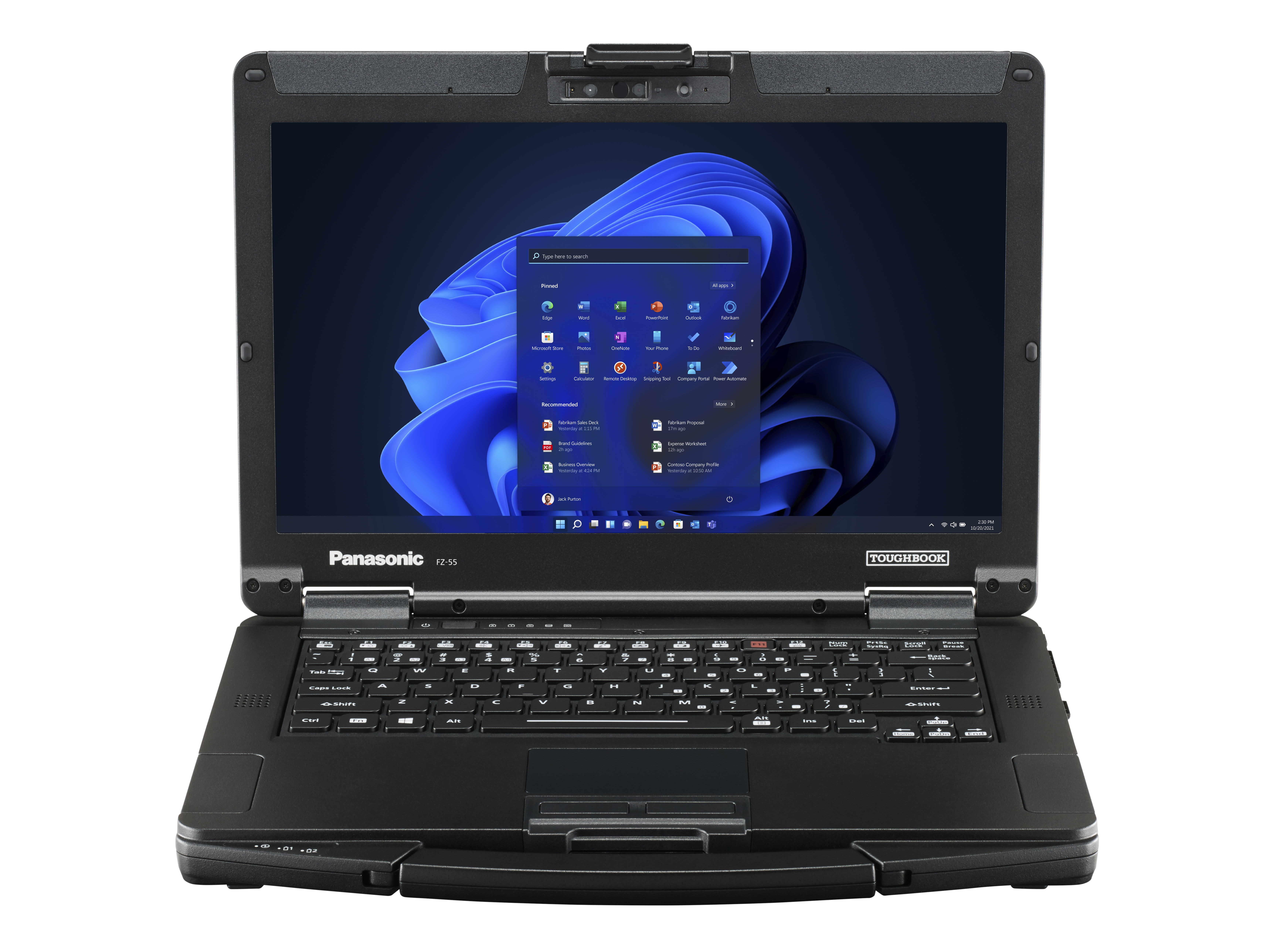Panasonic Toughbook 55 MK3 geöffnet, Frontansicht